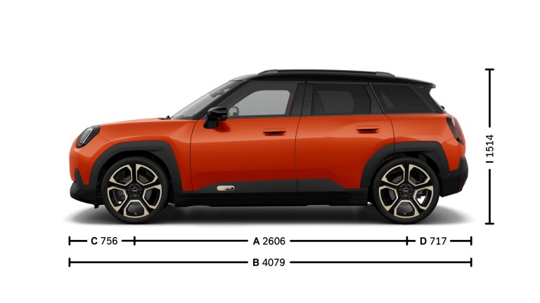 MINI Aceman 100% eléctrico - medidas - imagen de presentación - vista lateral